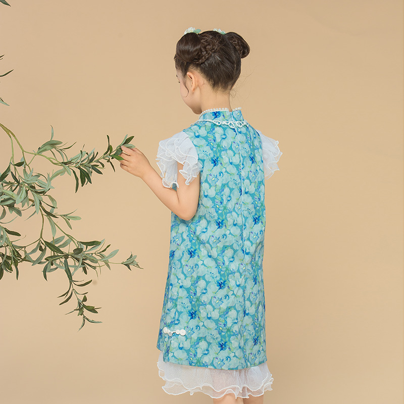 JS蒋硕&肩上云儿童汉服旗袍裙