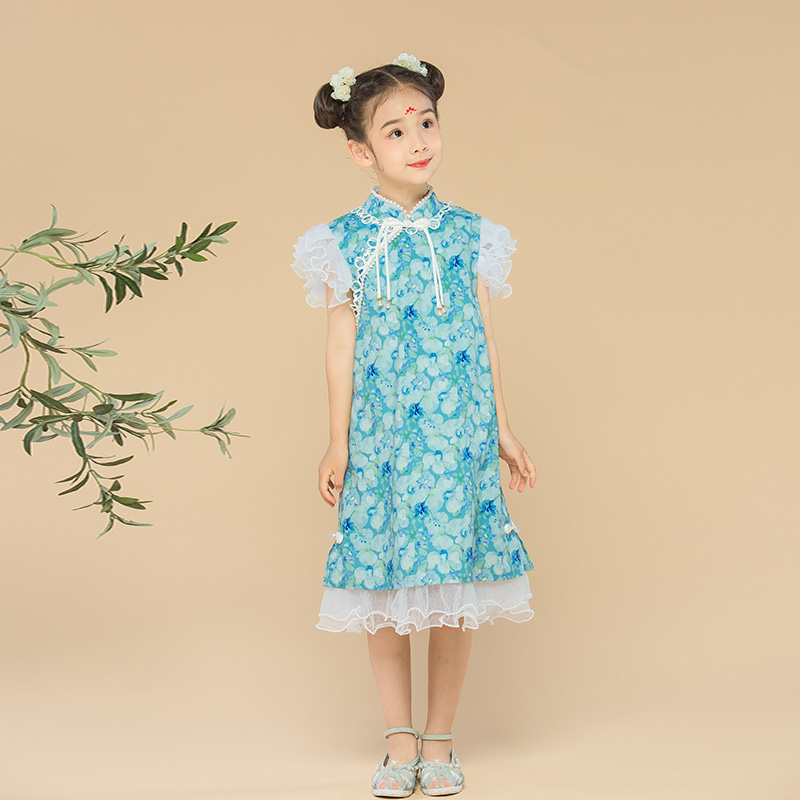 JS蒋硕&肩上云儿童汉服旗袍裙