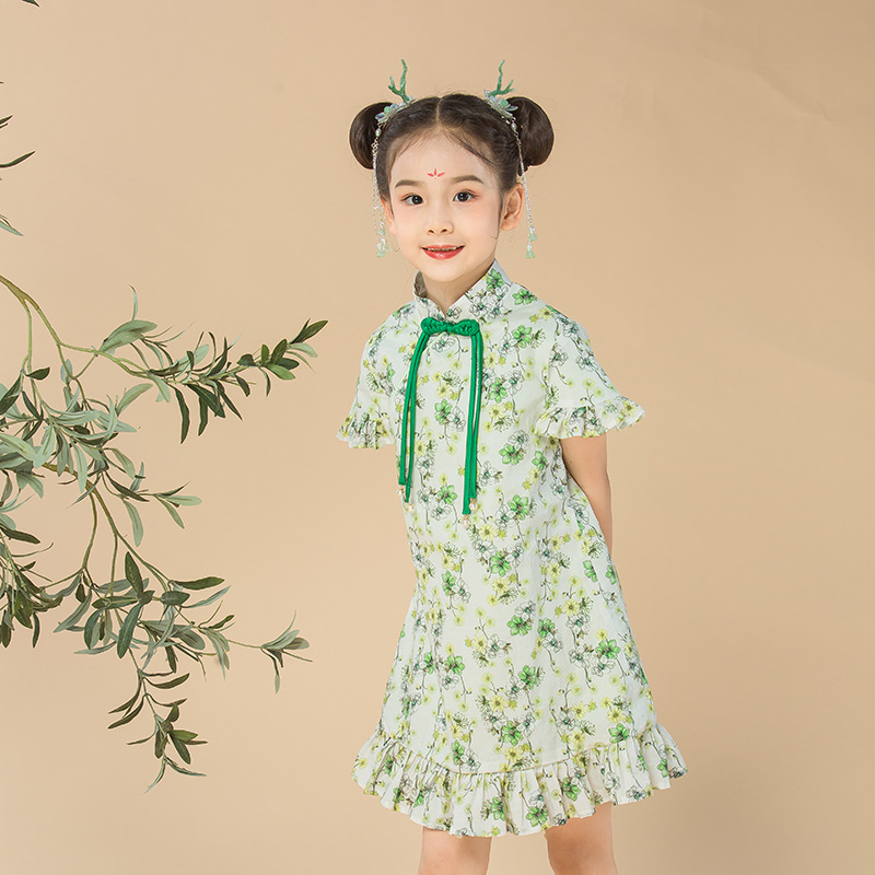 JS蒋硕&肩上云儿童汉服旗袍裙
