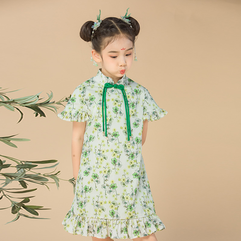 JS蒋硕&肩上云儿童汉服旗袍裙