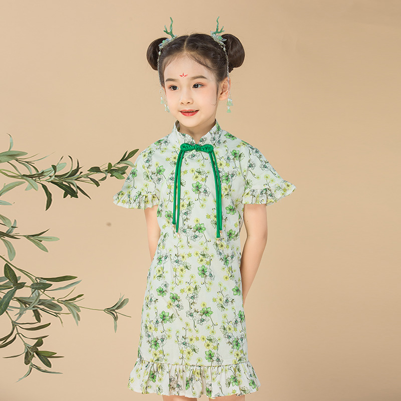 JS蒋硕&肩上云儿童汉服旗袍裙