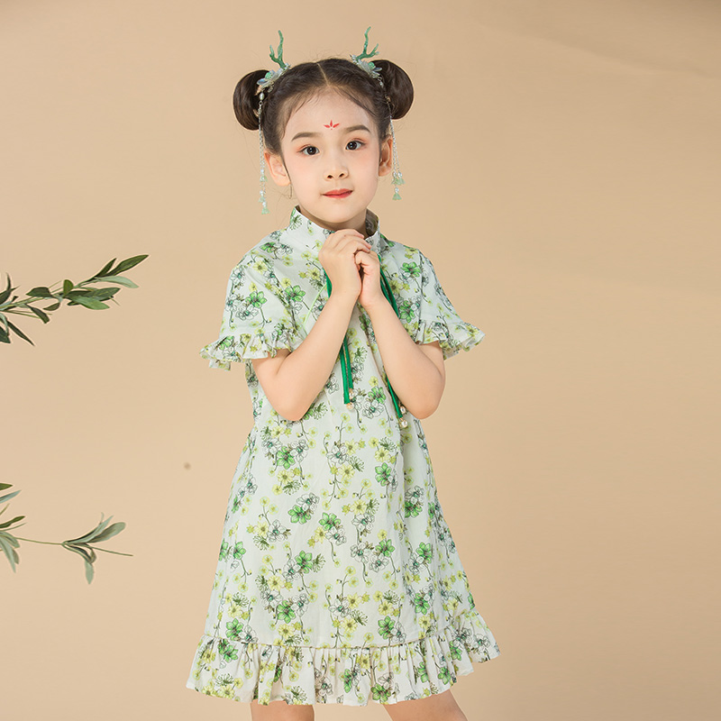 JS蒋硕&肩上云儿童汉服旗袍裙
