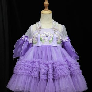 "Jian Shangyun 2025 New Traditional Chinese Style Evening Dress Series for Birthdays"肩上云2025新品国风礼服系列晚礼生日款 (紫色花朵绣花)
