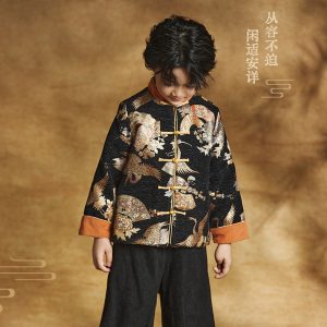 肩上云【仙韵轻摇】男童对襟改良唐装仙侠古装外套新中式演出服jianshangyun [Fairy Tune Swaying] Boys' Double-breasted Improved Tang Suit Fairy Costume Ancient Costume Outerwear New Chinese Style Performance Clothing