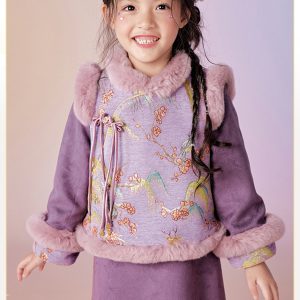 肩上云【呦呦鹿鸣】九紫离火运拜年服女童新中式格格服汉服演出服"jianshangyun [Youyou Deer Call]" Nine Purple Separation Fire Luck New Year Greetings Women's Children's New Chinese Style Princess Dress Hanfu Performance Costume