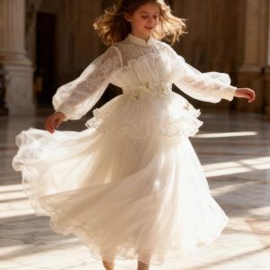 "Jian Shangyun 2025 New Traditional Chinese Style Evening Dress Series for Birthdays"肩上云2025新品国风礼服系列晚礼生日款 (白色大褶)