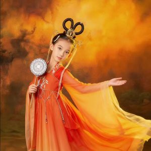 "Shoulder Cloud Children's Formal Dress Performance Costume Fairy Dance Costume High-end Catwalk Performance Heavy Embroidery Girl's Formal Dress"肩上云儿童礼服演出服仙气舞蹈服高端走秀表演重工刺绣女童礼服