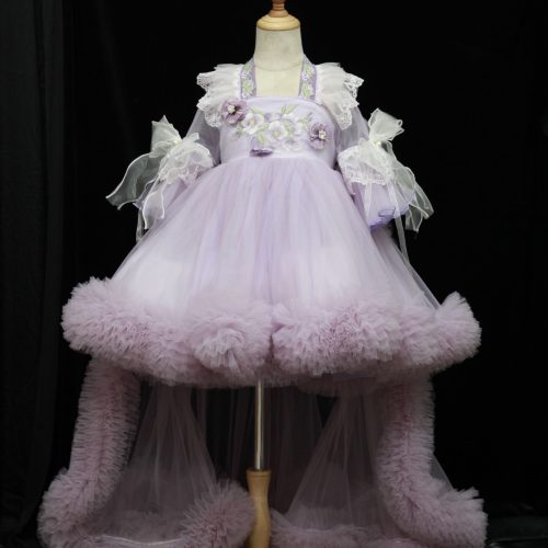 "Jian Shangyun 2025 New Traditional Chinese Style Evening Dress Series for Birthdays"肩上云2025新品国风礼服系列晚礼生日款 (紫色短款纱纱)