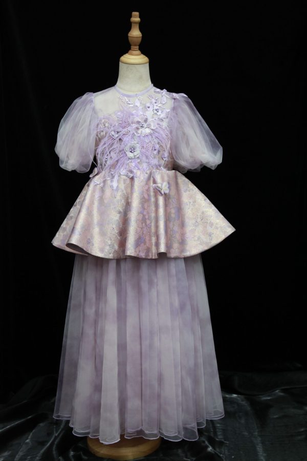 "Jian Shangyun 2025 New Traditional Chinese Style Evening Dress Series for Birthdays"肩上云2025新品国风礼服系列晚礼生日款 (紫色宋锦)