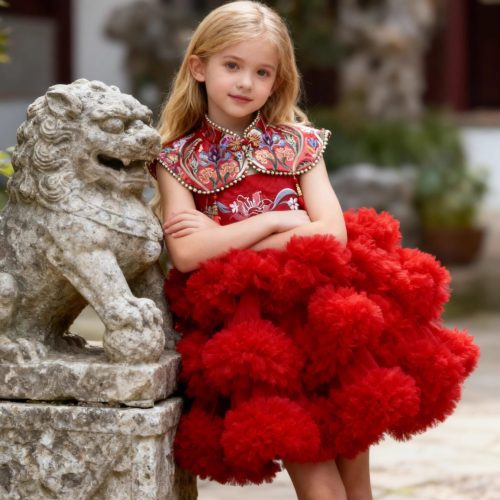 "Jian Shangyun 2025 New Traditional Chinese Style Evening Dress Series for Birthdays"肩上云2025新品国风礼服系列晚礼生日款 (红色特色款)