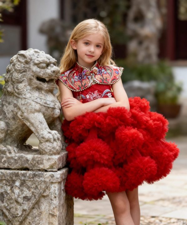 "Jian Shangyun 2025 New Traditional Chinese Style Evening Dress Series for Birthdays"肩上云2025新品国风礼服系列晚礼生日款 (红色特色款)