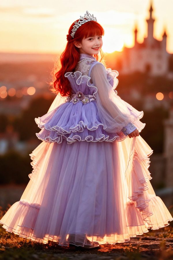 "Jian Shangyun 2025 New Traditional Chinese Style Evening Dress Series for Birthdays"肩上云2025新品国风礼服系列晚礼生日款 (紫色大褶花)