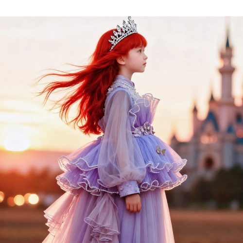 "Jian Shangyun 2025 New Traditional Chinese Style Evening Dress Series for Birthdays"肩上云2025新品国风礼服系列晚礼生日款 (紫色大褶花)